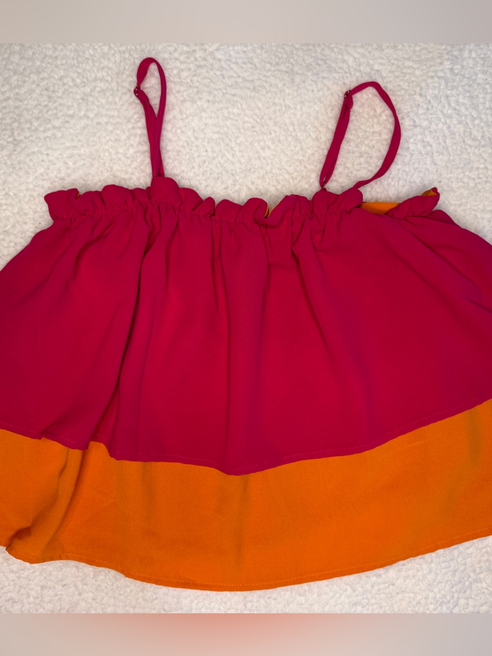 SHEIN Pink and Orange Colorblock Top